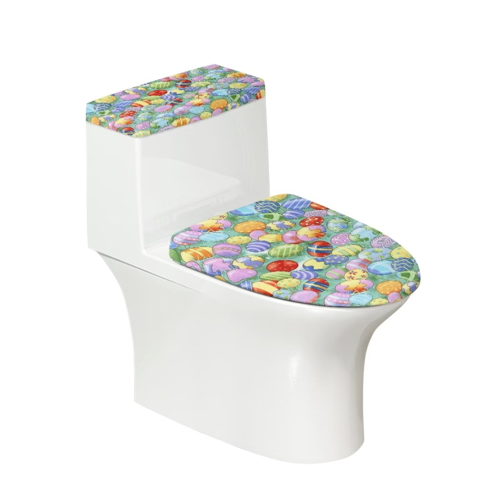 Suhoaziia Painted Eggshell Toilet Lid Covers for Bathroom Standard