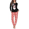 thumbnail image 1 of Suhoaziia Pajamas for Women Set Pants Lightweight HO HO HO Nightwear Suit Stretchy Elastic Pj Set 2 PCS L Long Sleeve Top & Pants Polyester Pjs Ladies Soft Lounge Wear, 1 of 5