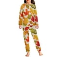 thumbnail image 1 of Suhoaziia Pjs for Kids Trendy Aesthetic Pajama Lingerie 2pcs Family Gift Home Life Round Neck Polyester Thanksgiving Leaf Sleepwear Tracksuit Warmth Lounge Wear Size 9-10T, 1 of 5