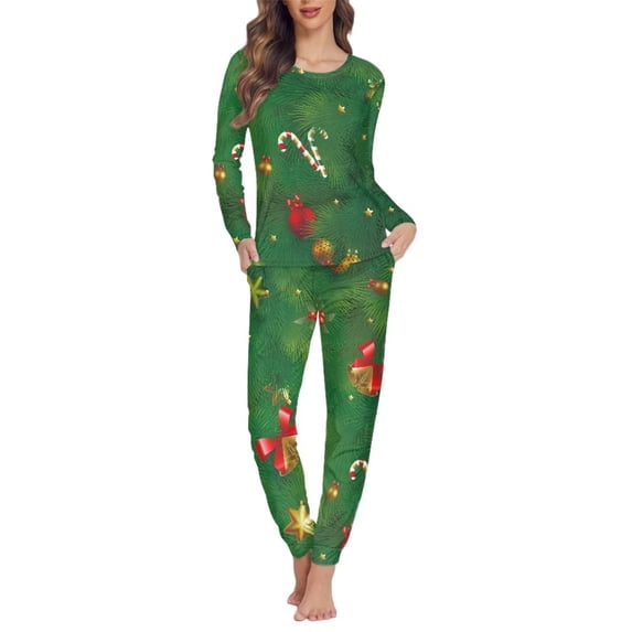 Suhoaziia Pjs Sets for Women Comfortable Durable Holiday Skin Friendly Elastic Lounge Wear Indoor Home Life Christmas Leaf Pajama Lingerie Size 5XL,Casual Candy Bar Sleepwear