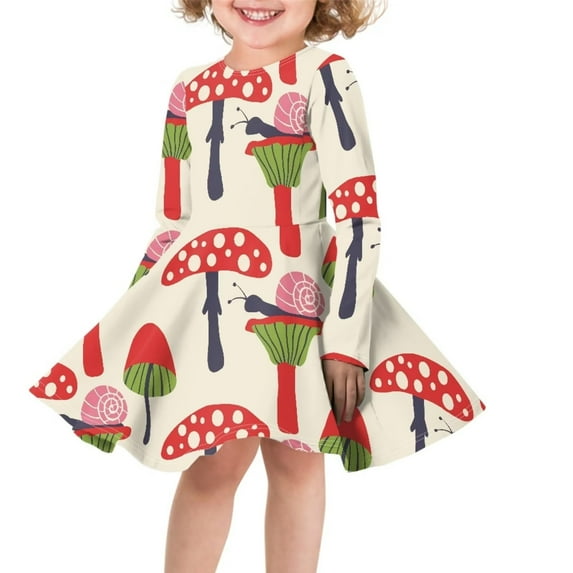 Suhoaziia Princess Dress Up Clothes for Little Girls Size 11-12 Years Colorful Cartoon Mushroom Print Playwear Long Sleeves Corset JumpskirtFrendy Self Cultivation Outwear