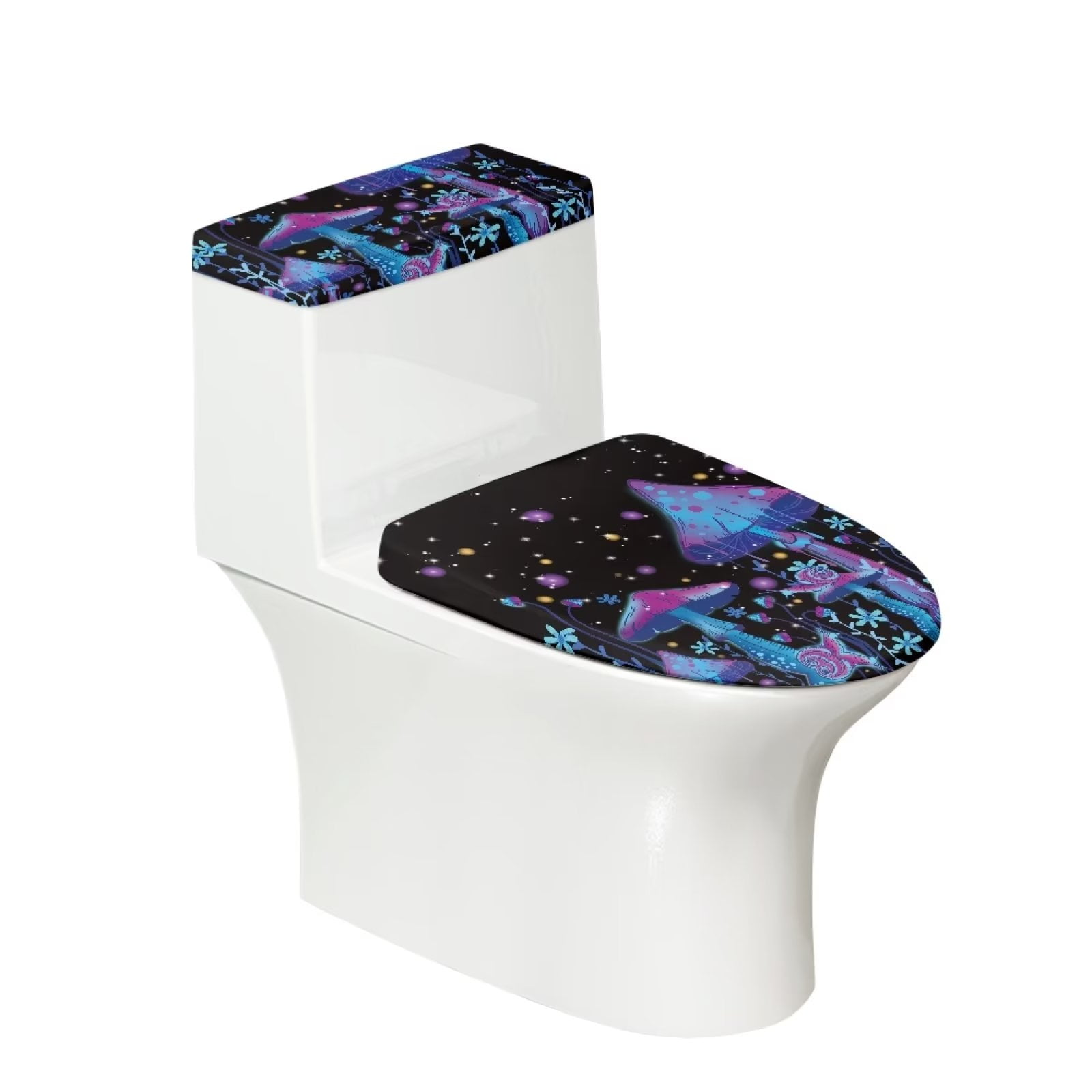 Suhoaziia Psychedelic Trippy Mushroom Toilet Seat and Tank Lid Covers