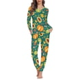 thumbnail image 1 of Suhoaziia Pumpkin Sunflower Pjs Sets for Women 2-Pack Loungewear Family Long Sleeve Pajama Multi-Saeson Daily Wear Size 4XL Print Graphic PJ's Set Durable Elastic Outfits, 1 of 5