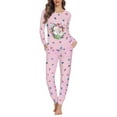 thumbnail image 1 of Suhoaziia Rabbit Butterfly Women Pajama Sets Pants Skin Friendly Aesthetic Easter Sleepwear with Pocket,Size 4XL Aesthetic Sleepwear Fall Clothing for Leisure Time, 1 of 4