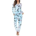 thumbnail image 1 of Suhoaziia Sleepwear for Women Nightgown Halloween Star Polka Dots Pajamas Top and Pants Skin Friendly Halloween Gift Print Graphic Sleep Set Leisure Time Size 2XL Long Sleeve Suit, 1 of 5