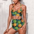 thumbnail image 1 of Suhoaziia Swimsuit Women Tankinis Sets Swimsuit Coverup String Sexy Bathing Suit Size M Halter Ruched Summer Pineapple 2 Pack Bathing Suits for Teens Girls, 1 of 6
