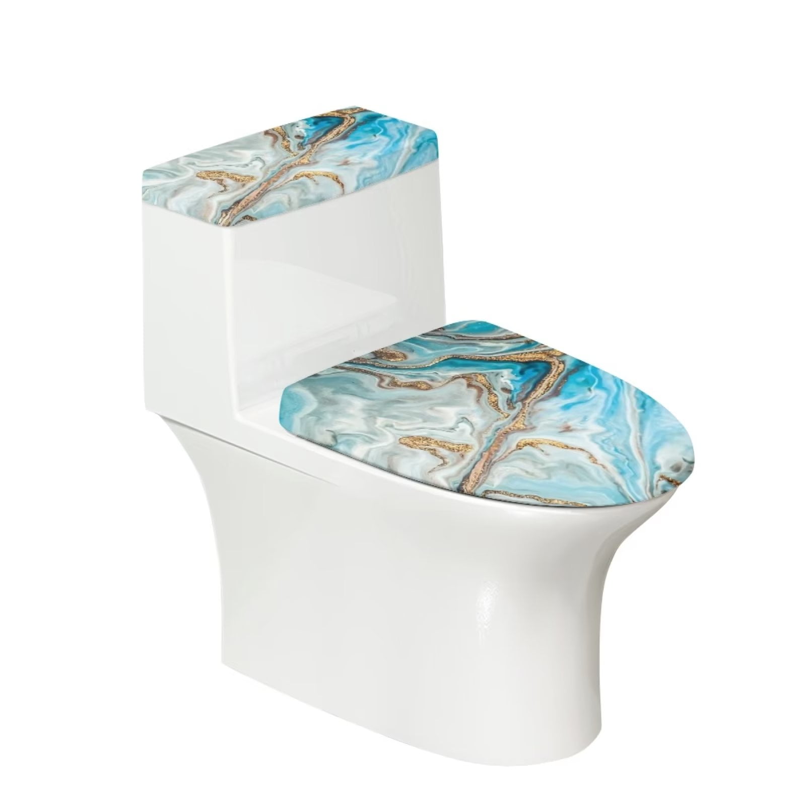 Suhoaziia Toilet Tank Cover Replacement Universal Fit Standard Oblong