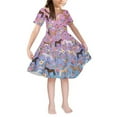 thumbnail image 1 of Suhoaziia Twirly Dresses for Toddlers Running Horse Swing Midi T-Shirt Dress A Line Skater Casual Twirly Dress,Casual Fashion Girls Summer Dresses for Vacation Beach Tour Size 5-6 Years, 1 of 5