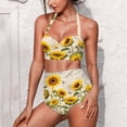 thumbnail image 1 of Suhoaziia Vintage Sunflower Bikinis for Women Plus Size Comfortable Skin-Friendly High Waist Bikini for Teenage Girls Backless Crisscross Lace Up Tankini Swimwear Size S, 1 of 6
