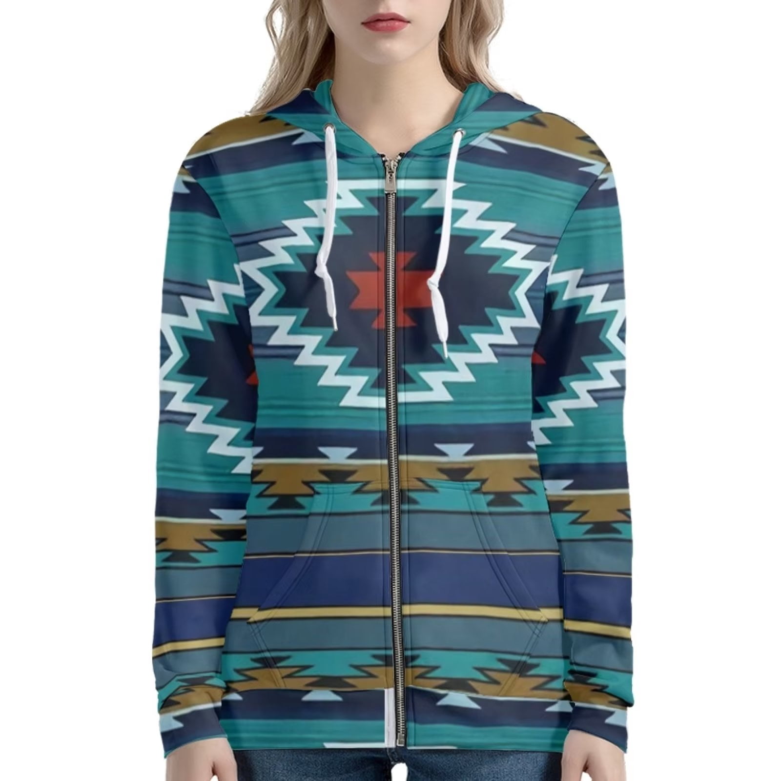 Native Navajo American Indians Aztec Tribal Print Women Pullover Hoodies 