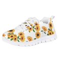 thumbnail image 1 of Suhoaziia White Sneakers for Girls Fashion Low Top Sunflower Graphic Print Footwear Lightweight Breathable Teenager Tennis Anti-Slip Shoes Size 3, 1 of 5