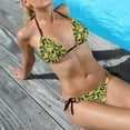 thumbnail image 1 of Suhoaziia Women Bathing Suits 2 Piece 2 Pack Tummy Control Bikini Underwear with Adjustable Straps Size L,Green Leaf Banana Ruched Tie Knot Underwired Swimwear, 1 of 6