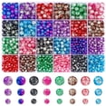 thumbnail image 1 of Suhome 1920pcs 8 Color Crackle Lampwork Glass Beads 4mm 6mm 8mm Handcrafted Round Spacer Loose Beads for Jewelry Making, 1 of 8