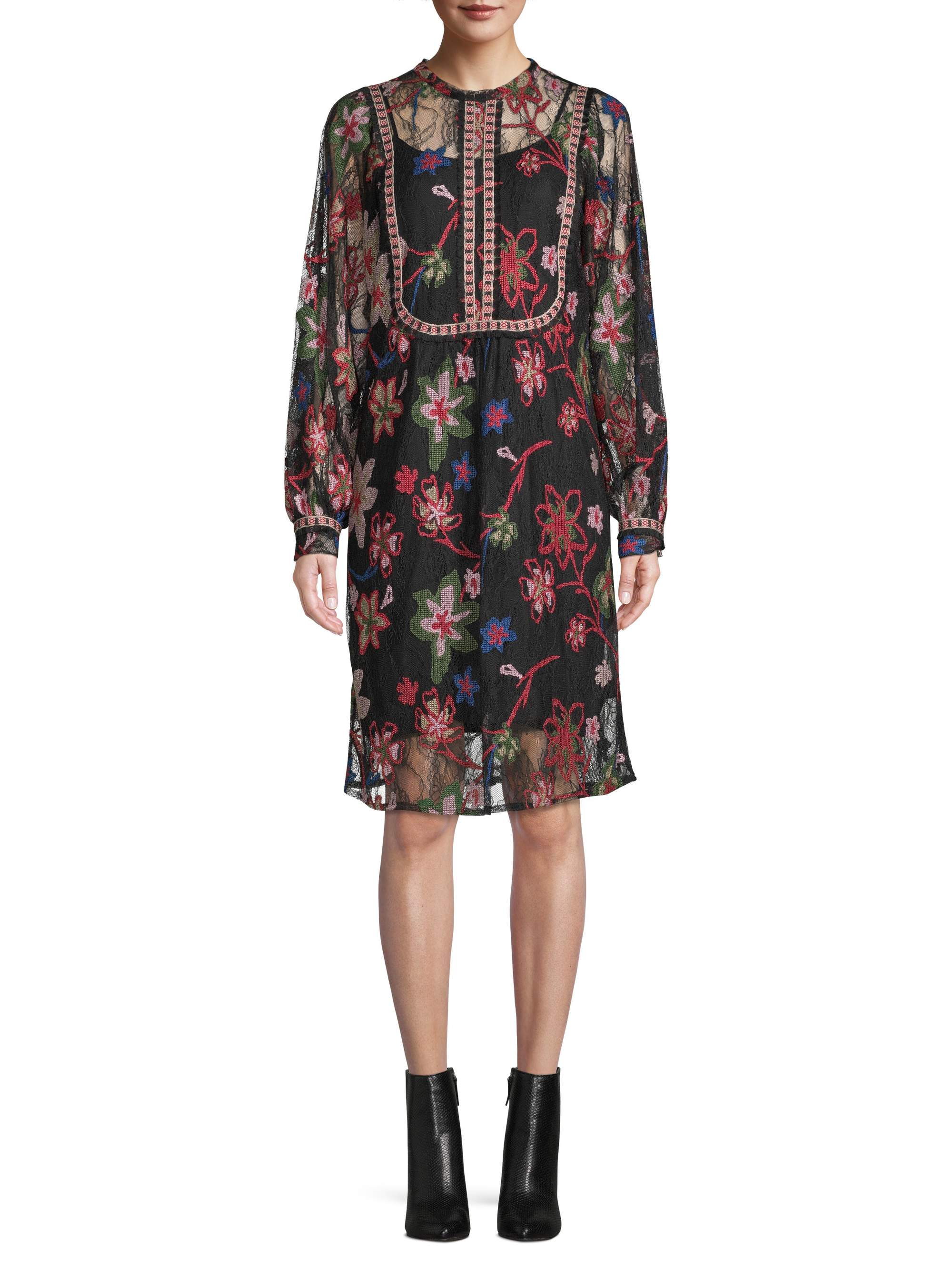 Sui by Anna Sui Women's Floral Embroidered Lace Dress - image 1 of 5