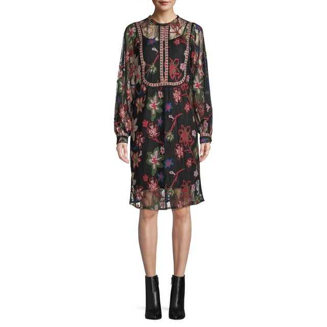 Sui by Anna Sui Women's Floral Embroidered Lace Dress