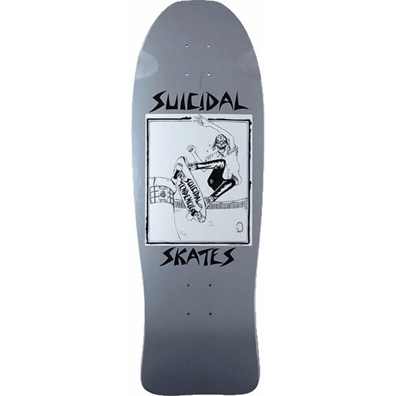 Suicidal Pool Skater 80's Grey / Blue Skateboard Deck - 10.1" x 30.3" (Deck Only)