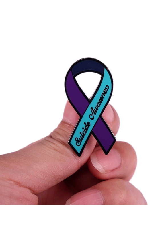 Suicide Awareness Ribbon Enamel Brooch Pin Mental Health Jewelry Accessories