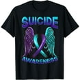 thumbnail image 1 of Suicide Awareness Tshirt Ribbon With Wings Suicide Survivor T-Shirt, 1 of 3