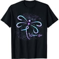 thumbnail image 1 of Suicide Awareness Tshirt Semicolon Dragonfly Mental Health T-Shirt Black Large, 1 of 4