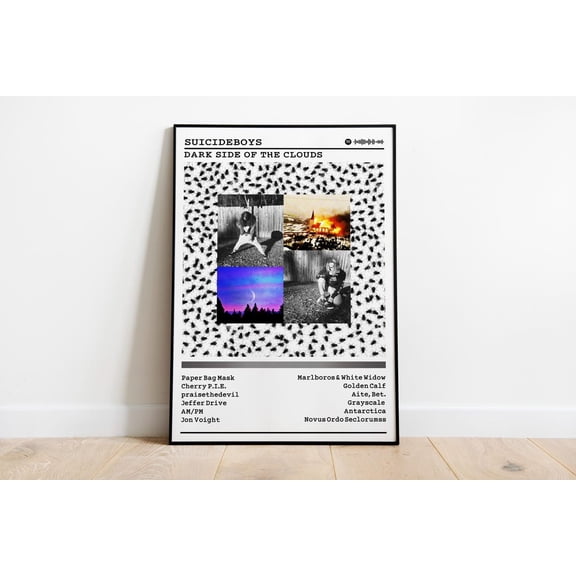 Suicide Boys, Dark Side Of The Clouds, Album Cover Prints, Wall Decor S, Rap Music #459, Unframed Poster Size 16x24