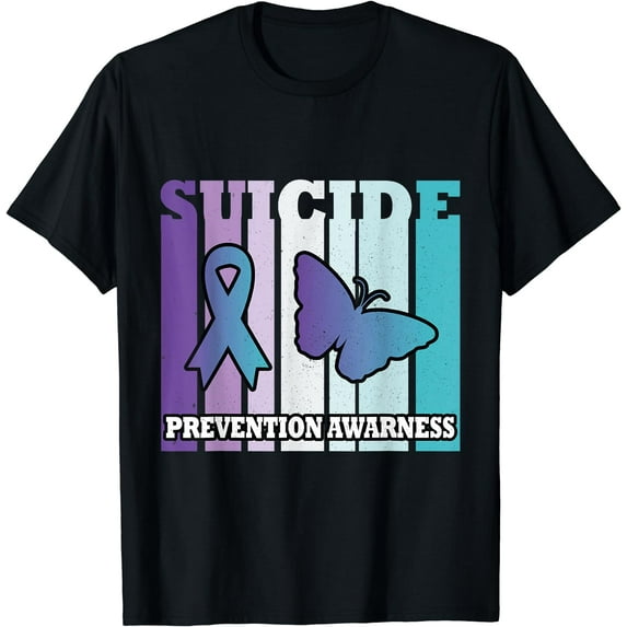 Suicide Prevention Awareness Butterfly Ribbon T-Shirt