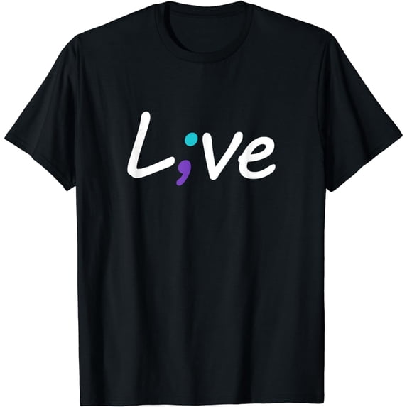 Suicide Prevention Awareness Live Love semicolon T-shirt