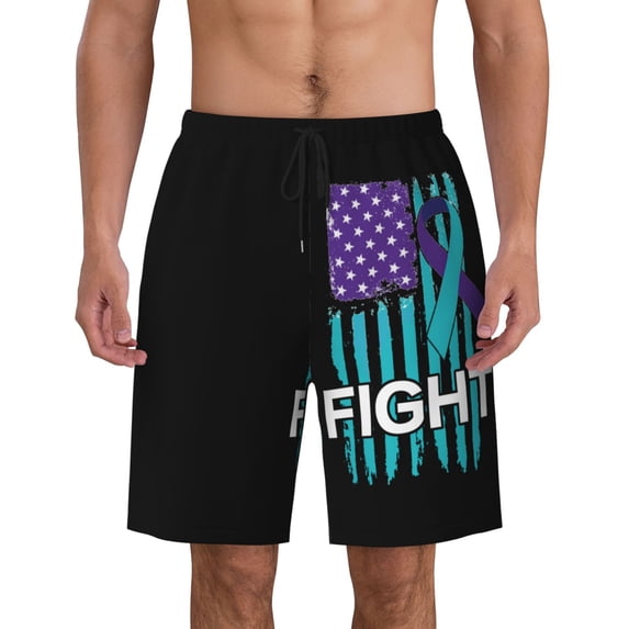 Suicide Prevention Awareness Men'S Beach Pants Quick Dry Short Swim Trunks With With Pockets And Mesh Lining Swimwear Beach Bathing Shorts Medium