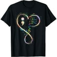 thumbnail image 1 of Suicide Prevention Awareness Semicolon Choose Life T-Shirt, 1 of 3