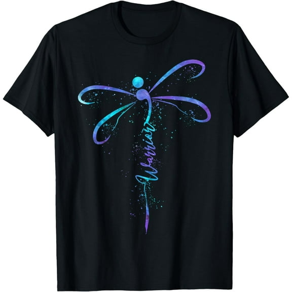 Suicide Prevention Awareness Warrior Dragonfly Semicolon T-Shirt100% cotton short-sleeved shirt for both men and women