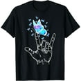 thumbnail image 1 of Suicide Prevention Awareness Week Butterfly Love Hand Sign T-Shirt, 1 of 4