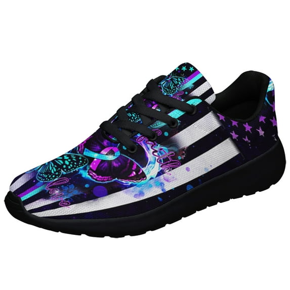 Suicide Prevention Faith Hope Love Shoes Sneakers for Women Men Black Size 7