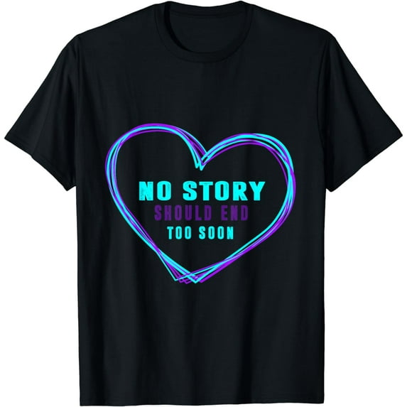 Suicide Prevention No Story Should End Teal & Purple Ribbon T-Shirt