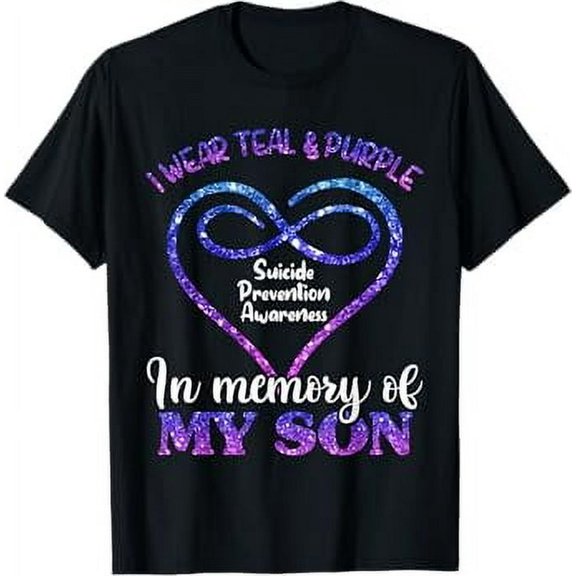 Suicide Prevention Teal & Purple In Memory Of My Son T-Shirt
