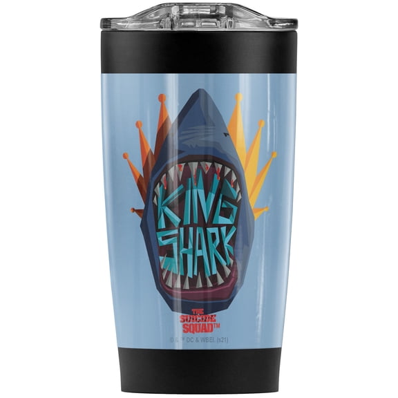 Suicide Squad 2/King Shark Illustration Stainless Steel Tumbler 20 oz Coffee Travel Mug/Cup, Vacuum Insulated & Double Wall with Leakproof Sliding Lid | Great for Hot Drinks and Cold Beverages