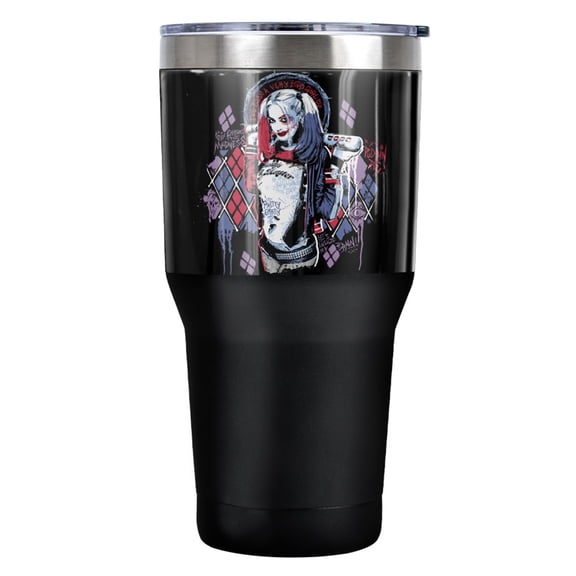 Suicide Squad Bad Girl Stainless Steel Tumbler 30 oz Coffee Travel Cup, Vacuum Insulated & Double Wall with Leakproof Sliding Lid