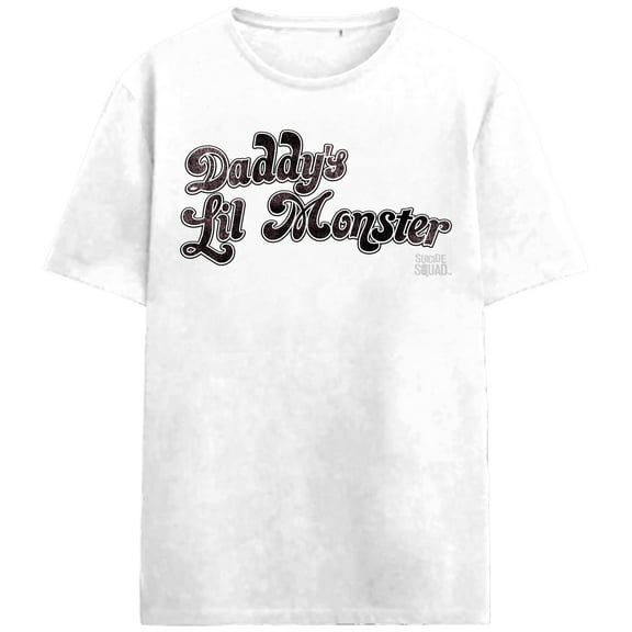 Suicide Squad Daddy's Lil Monster Adult White Crew Neck Short Sleeve T-shirt-XXL