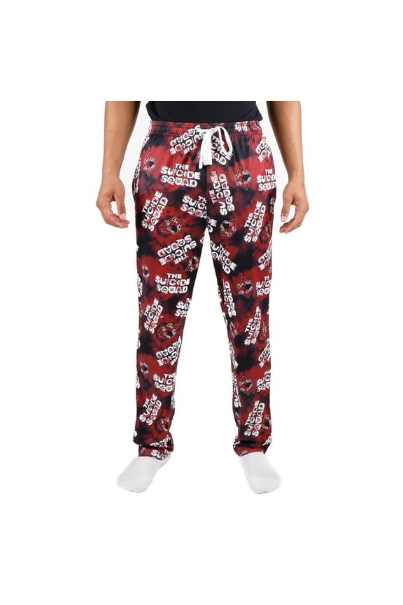 Suicide Squad Dc Comics All Over Printed Logo Mens Pajama Pants Loungewear Large