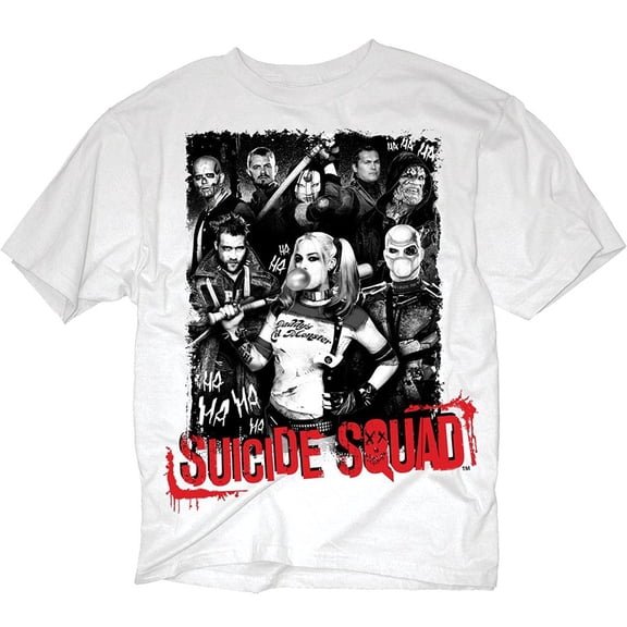 Suicide Squad Group Poster Adult White T-Shirt