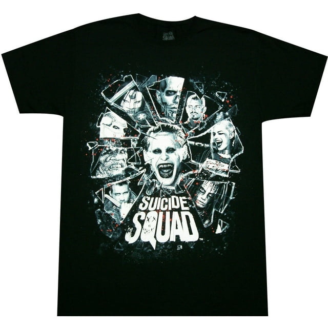 Suicide Squad Group Shettered Glass Adult T-Shirt