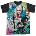 thumbnail image 1 of Suicide Squad Harley Psychedelic Cartoon Unisex Adult Halloween Costume Sublimated T Shirt, 1 of 4