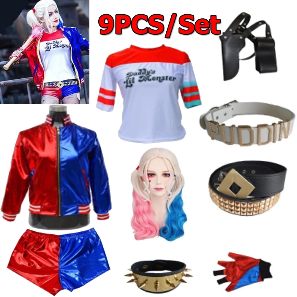 Suicide Squad - Harley Quinn Adult Kids Costume Kit 9PCS - Walmart.com