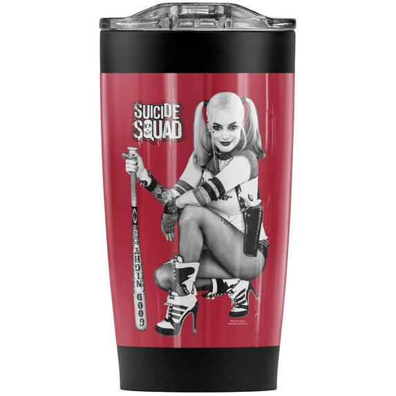 Suicide Squad Harley Quinn Kneel Stainless Steel Tumbler 20 oz Coffee Travel Mug/Cup, Vacuum Insulated & Double Wall with Leakproof Sliding Lid | Great for Hot Drinks and Cold Beverages