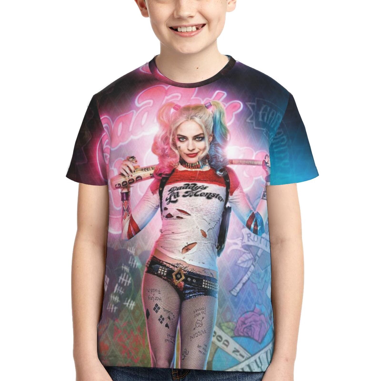 Suicide Squad Harley Quinn Youth Unisex T-Shirt Crewneck Short
