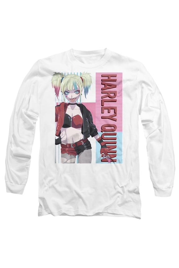 Isekai Harley Quinn Unisex Adult Long-Sleeve T Shirt, White, Small