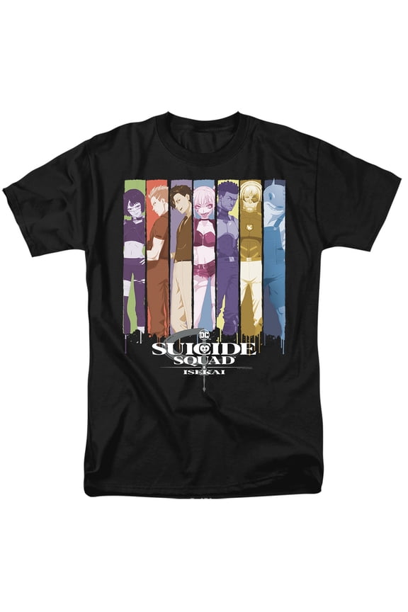 Isekai Line Up Unisex Adult T Shirt, Black, Large