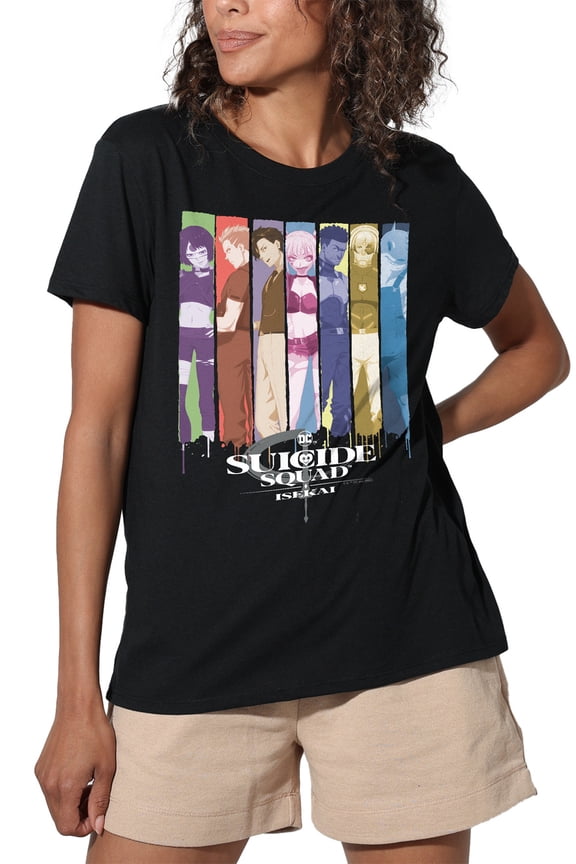 Isekai Line Up Women's Loose T-Shirt, Black, X-Large