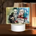 thumbnail image 1 of Suicide Squad Joker Harley Quinn Acrylic Night Light Adjustable 3 Light Modes USB Cable Lamp Light Display Base Rectangular LED Light For Bookshelves Desk Bedside Tables Bedroom Child Room, 1 of 9
