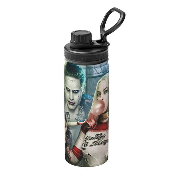 Suicide Squad Joker Harley Quinn Sports Insulated Water Bottles Kettle Stainless Steel Portable Cup18OZ For Travel Gym School