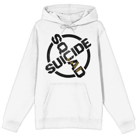 Suicide Squad: Kill the Justice League Game Logo Adult White Graphic Hoodie-XXL