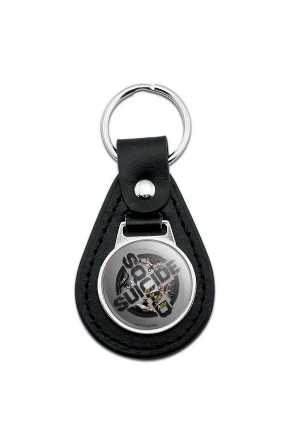 Suicide Squad: Kill the Justice League Logo Squad Black Leather Keychain